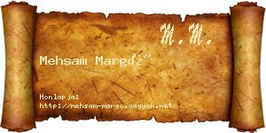 Mehsam Margó névjegykártya